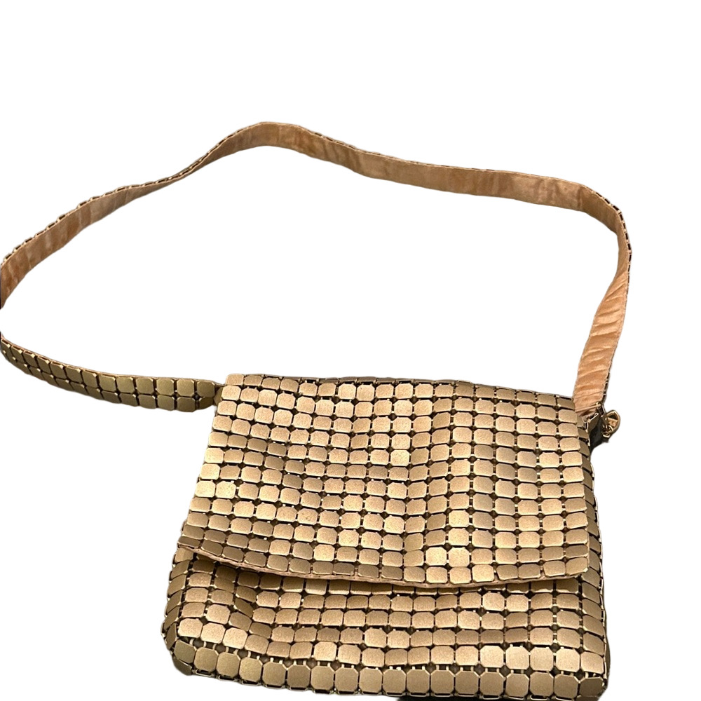 Marlo vintage Gold toned Mesh Shoulder /crossbody Bag